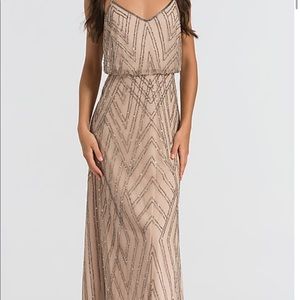 Adrianna papell taupe bridesmaid dress